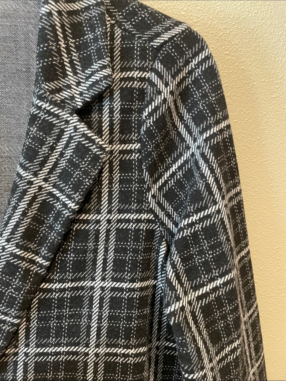 MELLODAY Black and White Plaid Blazer Jacket